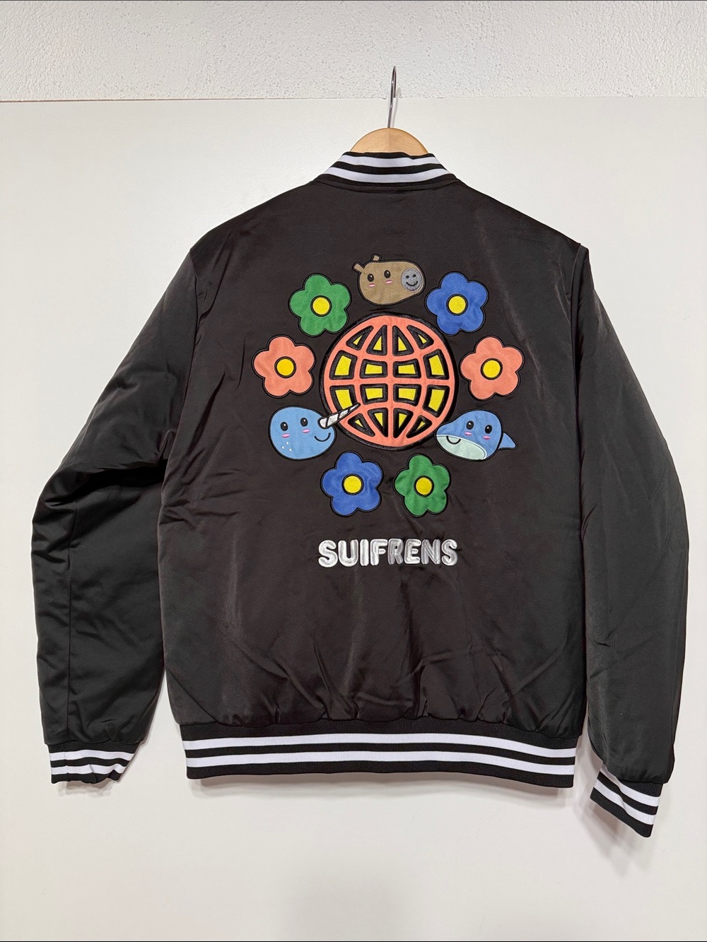 Suifrens Black Satin Bomber Jacket NFT - Limited Edition- New
